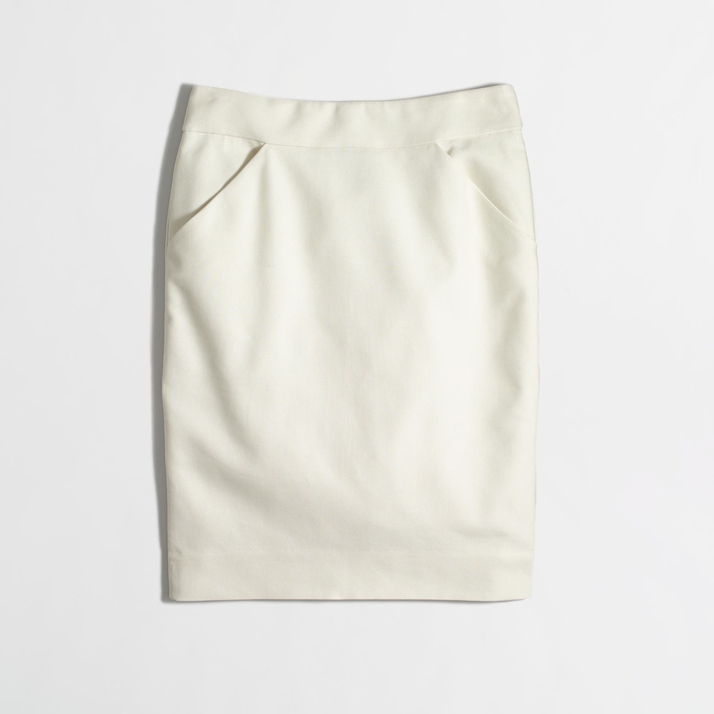 J. Crew "The Pencil Skirt" White Size 00